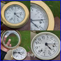 Vintage Brass Seth Thomas Nautical Clock E537-004 Ship Clock Vintage Brass Seth Thomas Nautical Clock E537-004 Ship Clock