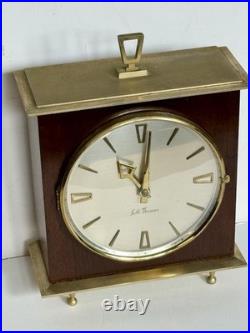 Vintage MCM SETH THOMAS CHIMING 1950's-60's BRASS WALNUT MODERN CLOCK RUNNING Vintage MCM SETH THOMAS CHIMING 1950's-60's BRASS WALNUT MODERN CLOCK RUNNING
