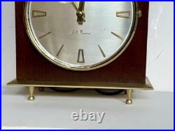 Vintage MCM SETH THOMAS CHIMING 1950's-60's BRASS WALNUT MODERN CLOCK RUNNING Vintage MCM SETH THOMAS CHIMING 1950's-60's BRASS WALNUT MODERN CLOCK RUNNING
