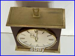 Vintage MCM SETH THOMAS CHIMING 1950's-60's BRASS WALNUT MODERN CLOCK RUNNING Vintage MCM SETH THOMAS CHIMING 1950's-60's BRASS WALNUT MODERN CLOCK RUNNING