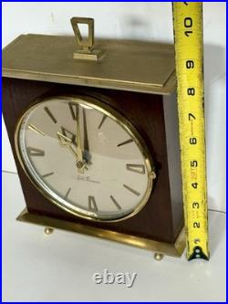 Vintage MCM SETH THOMAS CHIMING 1950's-60's BRASS WALNUT MODERN CLOCK RUNNING Vintage MCM SETH THOMAS CHIMING 1950's-60's BRASS WALNUT MODERN CLOCK RUNNING