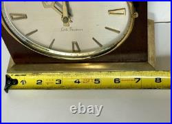 Vintage MCM SETH THOMAS CHIMING 1950's-60's BRASS WALNUT MODERN CLOCK RUNNING Vintage MCM SETH THOMAS CHIMING 1950's-60's BRASS WALNUT MODERN CLOCK RUNNING