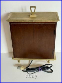 Vintage MCM SETH THOMAS CHIMING 1950's-60's BRASS WALNUT MODERN CLOCK RUNNING Vintage MCM SETH THOMAS CHIMING 1950's-60's BRASS WALNUT MODERN CLOCK RUNNING