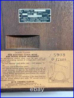 Vintage MCM SETH THOMAS CHIMING 1950's-60's BRASS WALNUT MODERN CLOCK RUNNING Vintage MCM SETH THOMAS CHIMING 1950's-60's BRASS WALNUT MODERN CLOCK RUNNING
