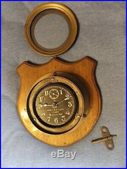Vintage Mark-1 U. S. Navy 1941 Brass Boat Clock Military Seth Thomas Ship Clock
