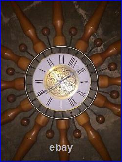 Vintage Mid Century Modern Seth Thomas Starburst CONCEPT Wall Clock Atomic