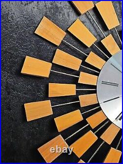 Vintage Mid Century Starburst Wall Clock MCM Seth Thomas Grandeur