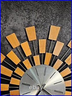 Vintage Mid Century Starburst Wall Clock MCM Seth Thomas Grandeur