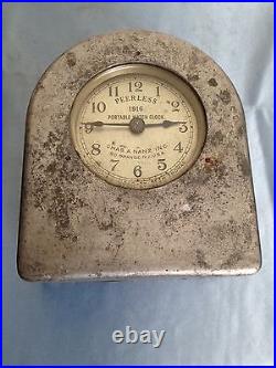 Vintage Peerless 1916 Portable Watch Clock Movement Mfgd By Seth Thomas