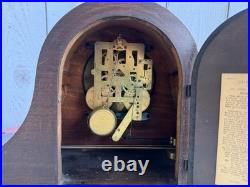 Vintage Plymouth 8-Day Mantel Clock Seth Thomas 4503 Movement Time Strike Works