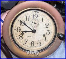 Vintage SETH THOMAS WWll Navy Ships Deck Clock Antique