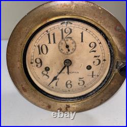 Vintage SETH THOMAS WWll Navy Ships Deck Clock Brass No Key/Untested