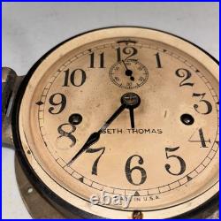 Vintage SETH THOMAS WWll Navy Ships Deck Clock Brass No Key/Untested