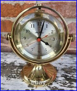 Vintage Seth Thomas 1044 Schooner Solid Brass Gimbal Ships Quartz Clock Works