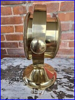 Vintage Seth Thomas 1044 Schooner Solid Brass Gimbal Ships Quartz Clock Works