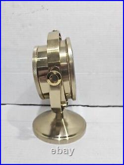 Vintage Seth Thomas 1044 Schooner Solid Brass Gimbal Ships Quartz Clock Works