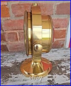 Vintage Seth Thomas 1044 Schooner Solid Brass Gimbal Ships Quartz Clock Works