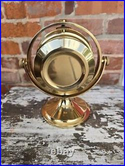 Vintage Seth Thomas 1044 Schooner Solid Brass Gimbal Ships Quartz Clock Works