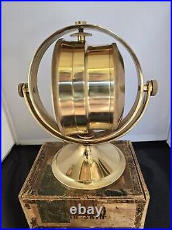 Vintage Seth Thomas 1044 Schooner Solid Brass Gimbal Ships Quartz Clock Works