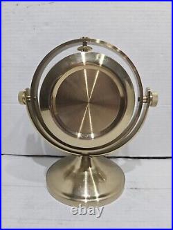 Vintage Seth Thomas 1044 Schooner Solid Brass Gimbal Ships Quartz Clock Works