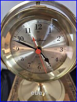 Vintage Seth Thomas 1044 Schooner Solid Brass Gimbal Ships Quartz Clock Works