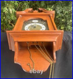 Vintage Seth Thomas 2 Weight Driven Wall Clock CLEANED VIDEO REMOVEABLE HOOD