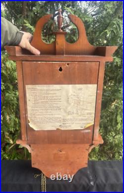 Vintage Seth Thomas 2 Weight Driven Wall Clock CLEANED VIDEO REMOVEABLE HOOD