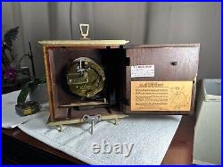 Vintage Seth Thomas 8 Day Mantel Clock Wooden Case Brass with KEY Works Perfect