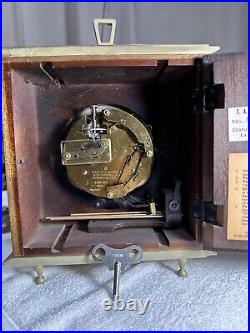 Vintage Seth Thomas 8 Day Mantel Clock Wooden Case Brass with KEY Works Perfect