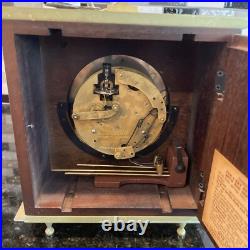 Vintage Seth Thomas 8 Day Mantel Clock Wooden Case Brass with KEY Works Perfect Vintage Seth Thomas 8 Day Mantel Clock Wooden Case Brass with KEY Works Perfect