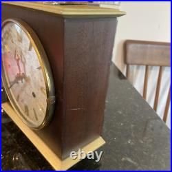 Vintage Seth Thomas 8 Day Mantel Clock Wooden Case Brass with KEY Works Perfect Vintage Seth Thomas 8 Day Mantel Clock Wooden Case Brass with KEY Works Perfect
