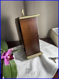 Vintage Seth Thomas 8 Day Mantel Clock Wooden Case Brass with KEY Works Perfect