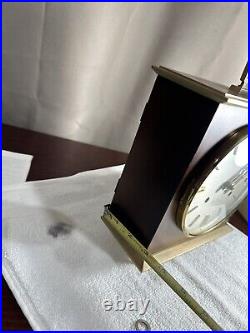 Vintage Seth Thomas 8 Day Mantel Clock Wooden Case Brass with KEY Works Perfect