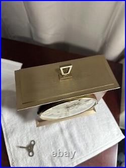 Vintage Seth Thomas 8 Day Mantel Clock Wooden Case Brass with KEY Works Perfect