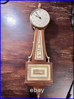 Vintage Seth Thomas Banjo 8 Day Wall Clock With 4 Jeweled Movement #E020-003