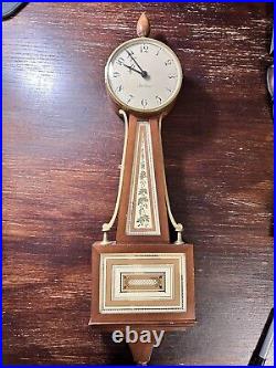 Vintage Seth Thomas Banjo 8 Day Wall Clock With 4 Jeweled Movement #E020-003