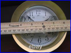 Vintage Seth Thomas Brass Corsair Base Ship's Bell Clock E537-004 WithKey