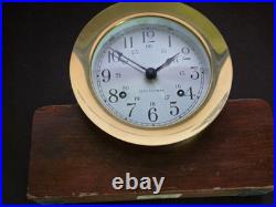 Vintage Seth Thomas Brass Corsair Base Ship's Bell Clock E537-004 WithKey