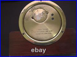 Vintage Seth Thomas Brass Corsair Base Ship's Bell Clock E537-004 WithKey