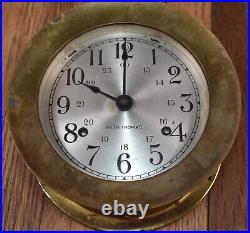 Vintage Seth Thomas Brass Corsair E537-000 Brass Ship Clock