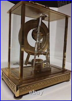 Vintage Seth Thomas Brass Glass Skeleton Carriage Mantel Clock #0792 W. Germany