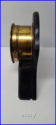 Vintage Seth Thomas Brass Maritime Ships Clock Time Only With Base And Key Runs