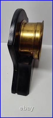 Vintage Seth Thomas Brass Maritime Ships Clock Time Only With Base And Key Runs