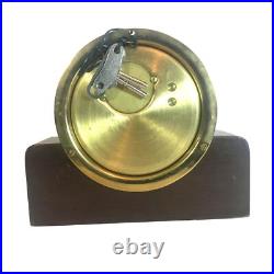 Vintage Seth Thomas Brass Ship Clock On Wood Base 8W X 7T With Key Vintage Seth Thomas Brass Ship Clock On Wood Base 8W X 7T With Key