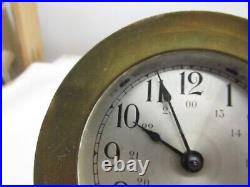 Vintage Seth Thomas Brass Ship's Bell Clock and Barometer No Key