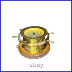 Vintage Seth Thomas Brass Ships Wheel Clock Nautical Maritime Decor