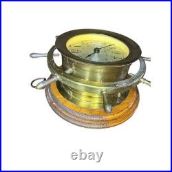 Vintage Seth Thomas Brass Ships Wheel Clock Nautical Maritime Decor