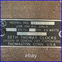 Vintage Seth Thomas Brookfield 5E Clock Electric E-304 A 304 Series Tested