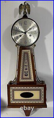 Vintage Seth Thomas Brookfield 6W Banjo Pendulum Wall Clock E899-159 With Key