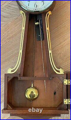 Vintage Seth Thomas Brookfield 6W Banjo Pendulum Wall Clock E899-159 With Key